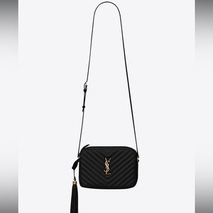 YSL Yves Saint Laurent Lou Camera Bag in Quilted Leather in Black